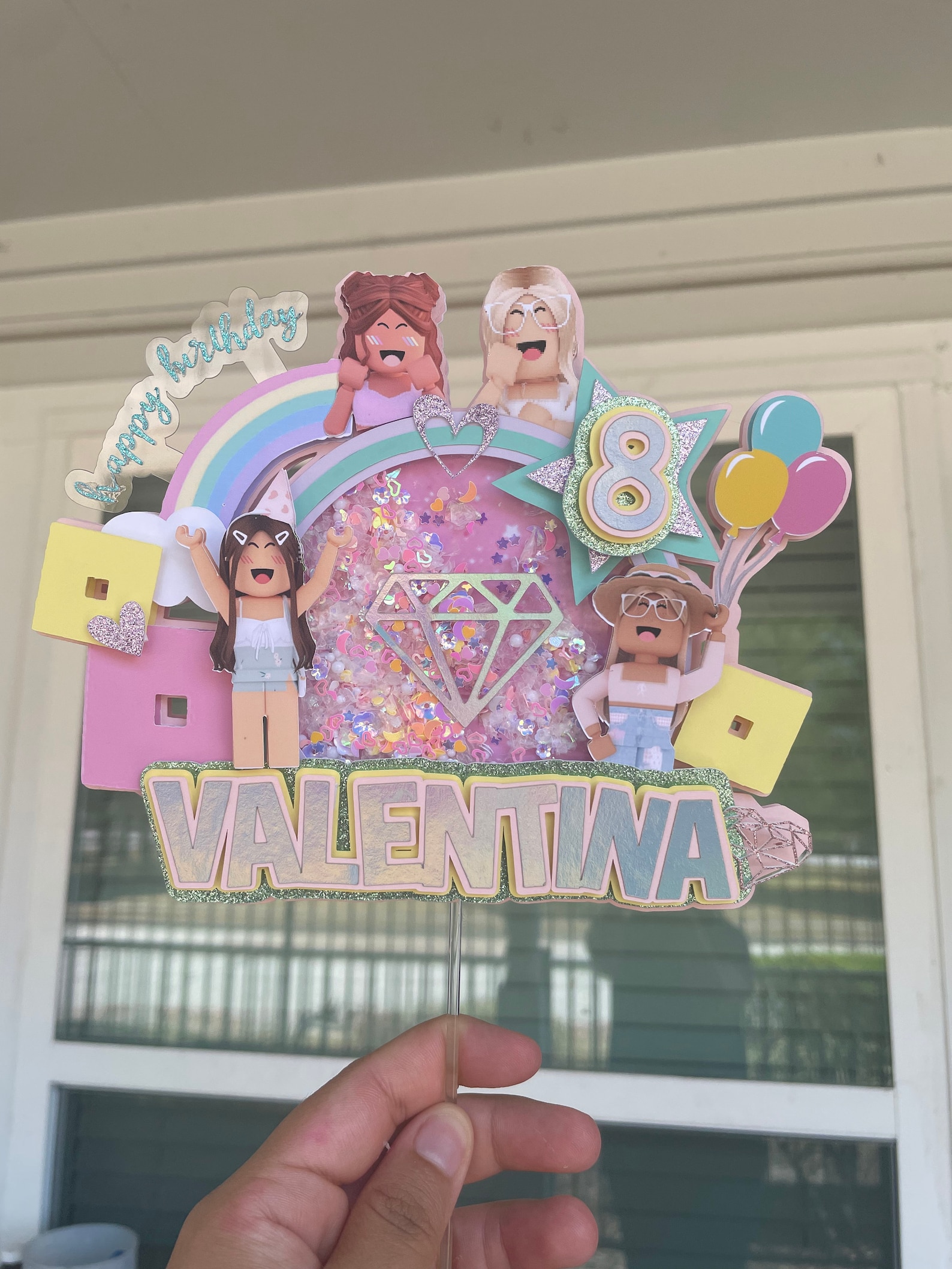 Roblox Cake Topper, Girl Roblox Cake Topper, Girly Roblox Cake Topper