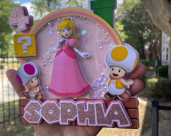 Peach cake topper, Mario peach cake topper, Mario princess cake topper, peach princess