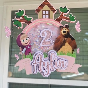 Masha and the bear cake topper, masha y el oso cake topper, masha cake topper, masha and the bear party decor