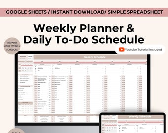 Automated Weekly Planner: Google Sheets To-Do List (Digital Download)