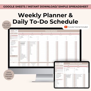 自動週間プランナー：Google スプレッドシートの ToDo リスト（デジタルダウンロード）