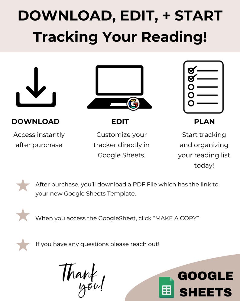 Book Tracker Google Sheet: Reading Log & Reviews Spreadsheet (digital ...
