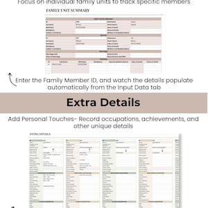 genealogy forms google sheet mockups