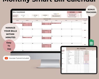 Monthly Bill Calendar Tracker: Payment Tracker Google Sheets
