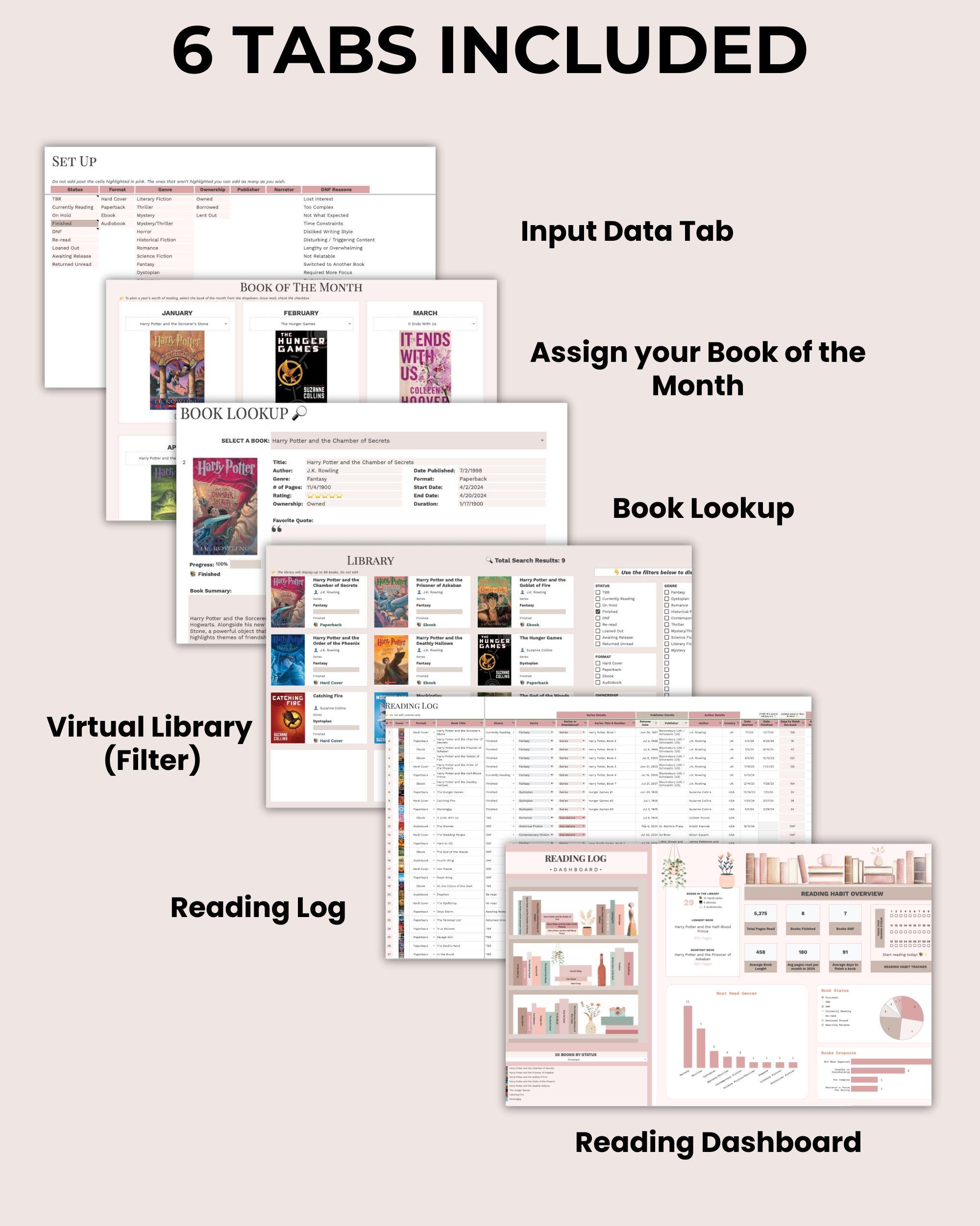 Book Tracker Google Sheet: Reading Log & Reviews Spreadsheet (digital ...