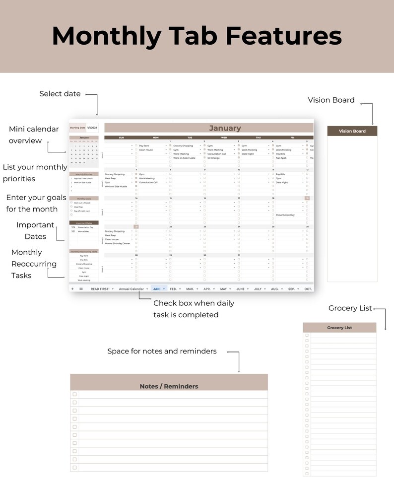 Monthly Calendar Spreadsheet Template Google Sheets Editable Monthly ...
