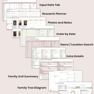 genealogy research templates mockups