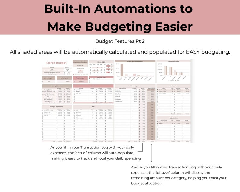 Simple Budget Template: Google Sheets, Weekly/Bi-Weekly or Monthly image 4