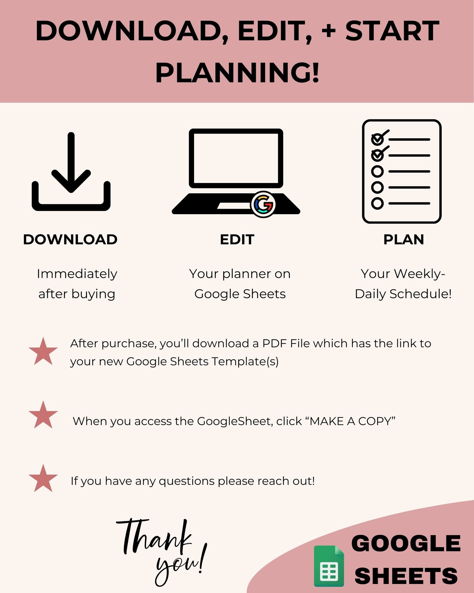 Automated Weekly Planner: Google Sheets To-do List (digital Download ...