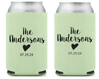 Premium Custom Foam Collapsible Can Coolers- Last Name, Wedding, Bachelorette, Bachelor, Party