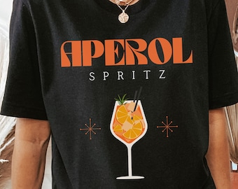 T-shirt rétro Aperol Spritz : T-shirt italien à motif cocktail pour les vacances d'été