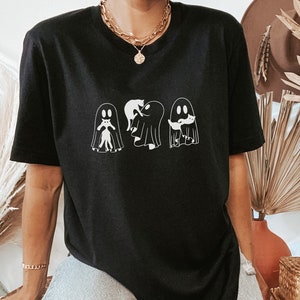 Spooky Season Ghost and Cats Tshirt, Black Cats, Cute Ghosts, Halloween, Trick or Treat