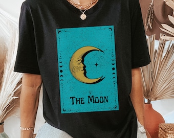Moon Tarot Card Shirt: Vintage Style Boho La Luna Graphic Tee