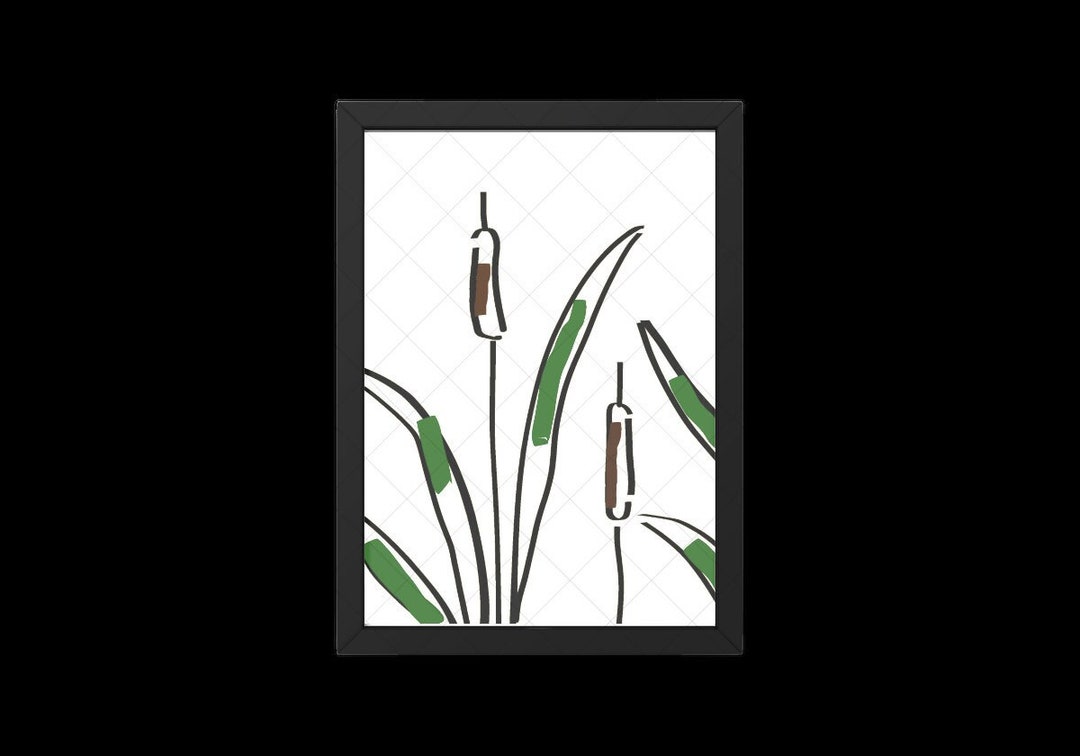 Cattails Printable Wall Art 8x10 Lake Wall Art, Lake Art, Download to