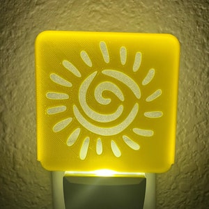 Stencil Sun Plug-in LED Night Light with Light Sensor, Sun Auto Sensor Nightlight, Nursery Kid Room 3D Print Night Light