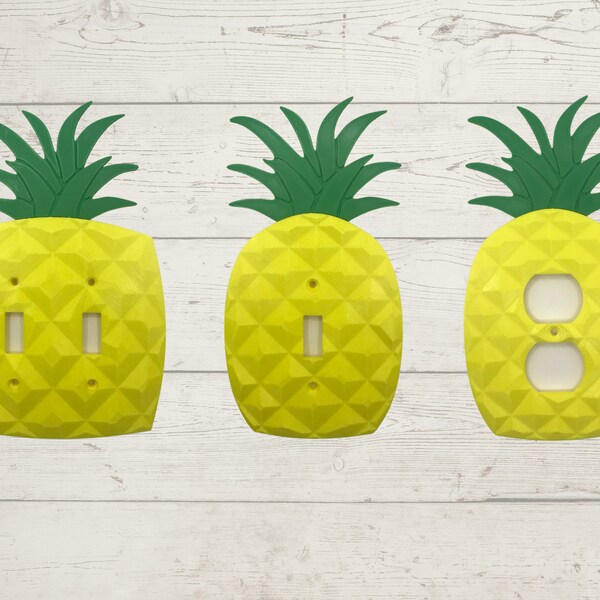 Pineapple Light Switch Cover, Fruit Home Decor, Switch Plate, Tropical Pineapple Rocker Toggle and Electric Outlet Covers