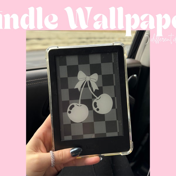 Trendy Kindle Wallpaper, Checkered Kindle Wallpaper, Cherry Kindle Wallpaper, Customized Kindle Wallpaper