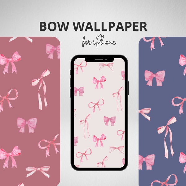 Bow Wallpaper Design for iPhone, Trendy Bow Wallpaper for iPhone, Pink Bow Wallpaper for iPhone