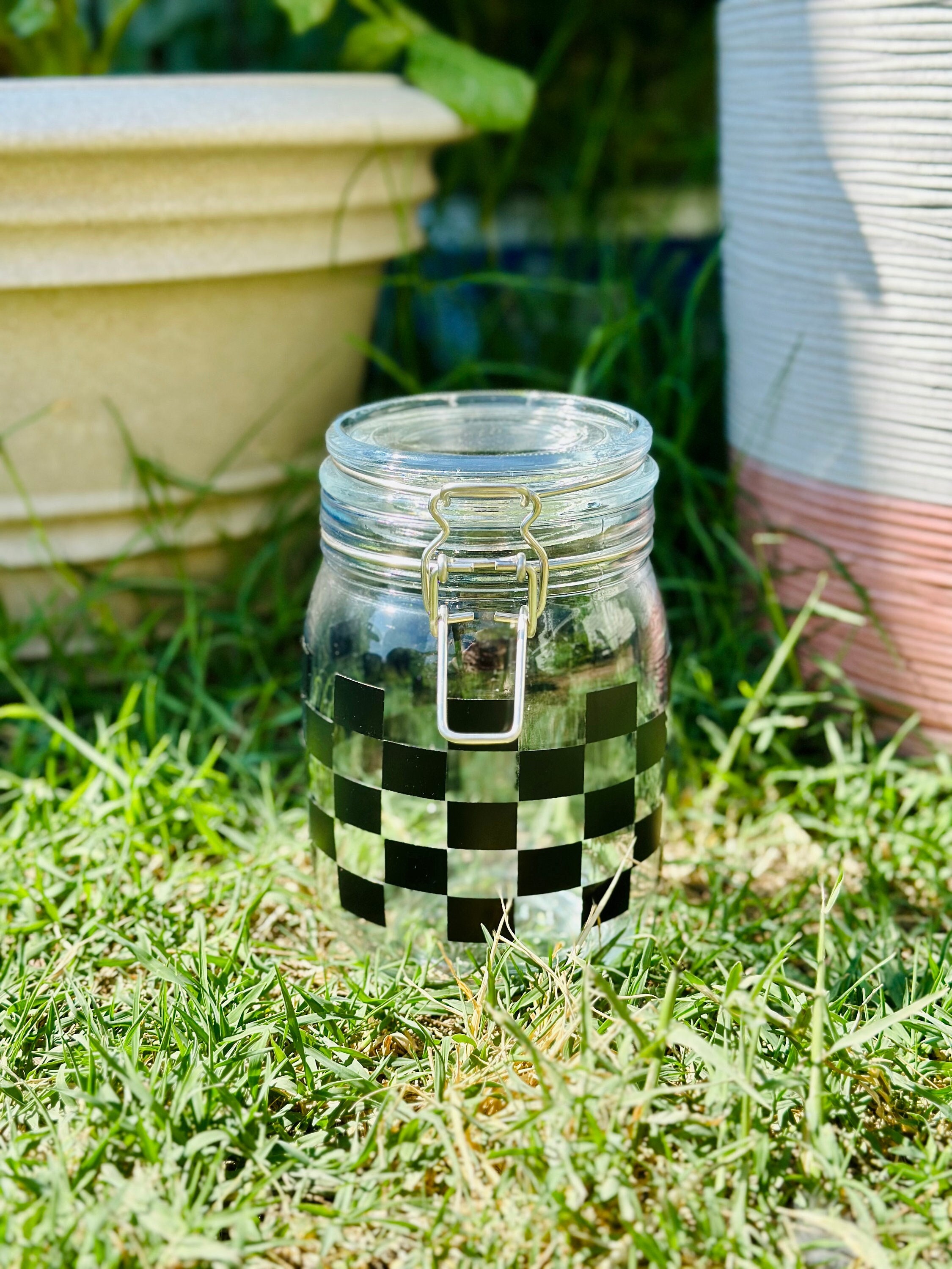 Glass Jars with Clamp Airtight Lids and Silicone Gaskets for 48oz