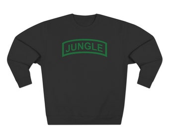 Jungle Tab Crewneck Sweatshirt Black | Infantry | Military Gift | Veteran | US Army Hawaii