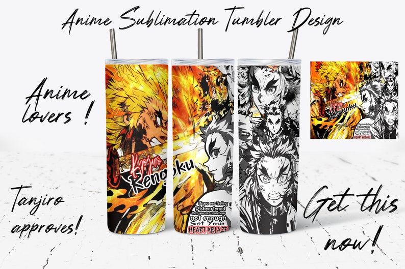 Anime 20 Oz Digital Art Tumbler Wrap, Sublimation Design, Digital Download Jpeg and PDF Etsy