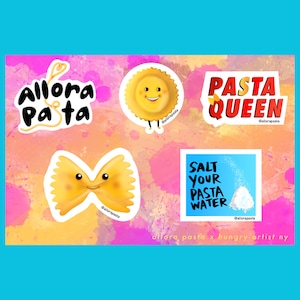 Pasta Sticker Sheet - Allora Pasta x Hungry Artist NY Stickers