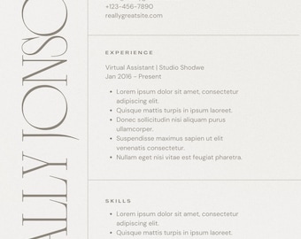 Resume Template Etsy