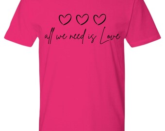Alles wat je nodig hebt is een liefdes-T-shirt, hou van jezelf-shirt, zelfliefdeshirt, zelfzorgshirt, motiverend shirt, hou van jezelf-T-shirt, liefdesshirt
