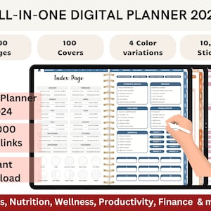 2024 Digital Planner, iPad Planner, Goodnotes template, Digital Planner, Good Notes Planner, Digital Calendar, Monthly Planner,Daily Planner