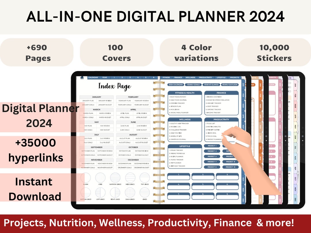 2024 Digital Planner, iPad Planner, Goodnotes Template, Digital Planner ...