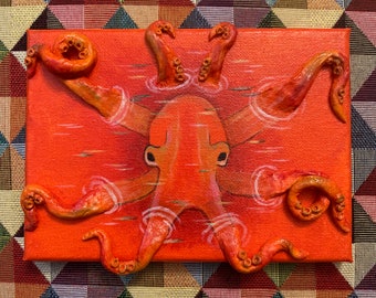 3D octopus on canvas