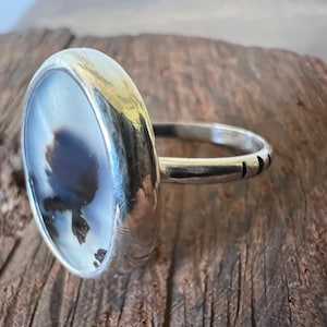 Sterling silver with dendritic agate / silver ring/ silver jewelry/ dendritic agate/ agate/ agate ring/ boho/ gift for her
