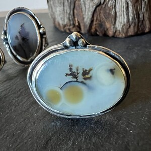 Sterling silver ring with dendritic agate / silver ring/ silver jewelry/ dendritic agate/ agate/ agate ring/ boho/ gift for her