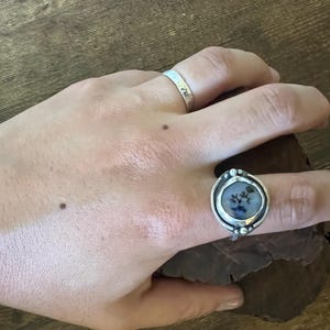Sterling silver ring with dendritic agate / silver ring/ silver jewelry/ dendritic agate/ agate/ agate ring/ boho/ gift for her