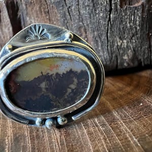Sterling silver ring with dendritic agate / silver ring/ silver jewelry/ dendritic agate/ agate/ agate ring/ boho/ gift for her