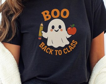 Boo Back to Class Ghost T-Shirt, Spooky Teacher Tee