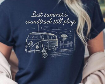 Vintage Van Graphic Tee: Summer Sunset Retro Style Shirt
