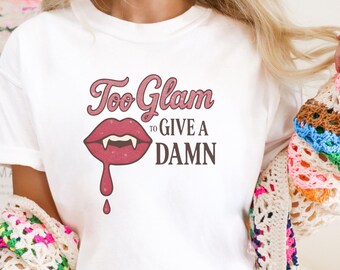 Glitter Vampire Lips T-Shirt: Gothic Glam Halloween Tee