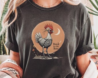 Skeleton Chicken Halloween Shirt: Funny Farm Animal Tee