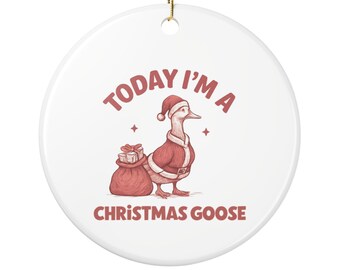 Ceramiczna ozdoba świąteczna w kształcie gęsi: świąteczna ozdoba choinkowa