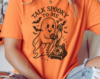 Talk Spooky to Me T-Shirt: Flirty Halloween Ghost Pun Tee