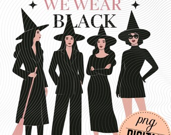 W środy nosimy czerń SVG: Gotycka koszulka na Halloween (pobranie cyfrowe)