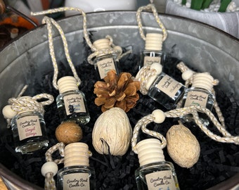 Difusor colgante para coche: aceites aromáticos totalmente naturales, adorno para el espejo retrovisor.
