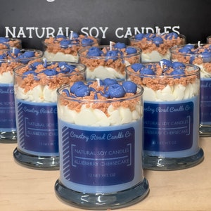 Blueberry Cheesecake Whipped Candle | Perfect for Holiday Decor | Gifts | Cozy Festive Atmosphere | 12 oz | Natural Soy Wax