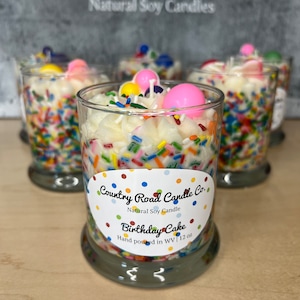 Birthday Cake Whipped Candle | Perfect for Holiday Decor | Gifts | Cozy Festive Atmosphere | 11 oz | Natural Soy Wax