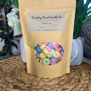 Fruit Loop Wax Melts | Cereal Scented Aroma Wax Tarts | Natural Soy Wax | Hand poured | Country Road Candle Co | 8 oz bag