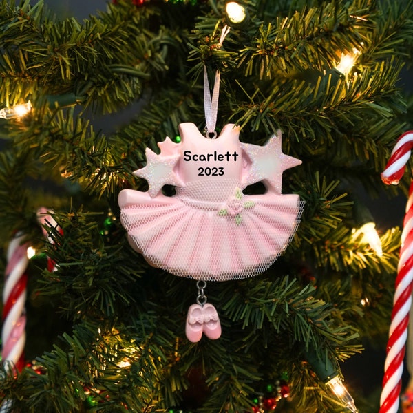 Ballerina Personalized Christmas Ornament, Ballet Dress Custom Ornament for Christmas Tree, Little Gift Ornament for Granddaughter