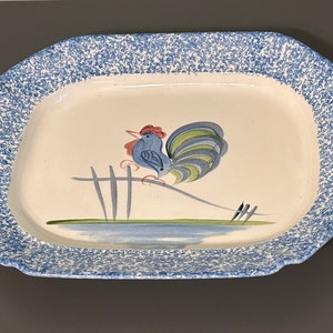Vintage Rooster Ceramic Serving Platter