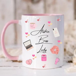 Taza personalizada para jefas - Regalos para jefas - Definición de jefa - Ideas divertidas de regalos para mejores amigas de la oficina - Felicitaciones por ascensos