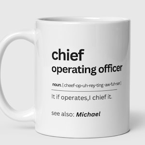 Definition Tasse mit CFO Zitat CFO - Personalisierte Tasse für Arbeitskollegen - Humorvolles Geschenk für Arbeitskollegen - Buchhalter Kollegen Geschenk